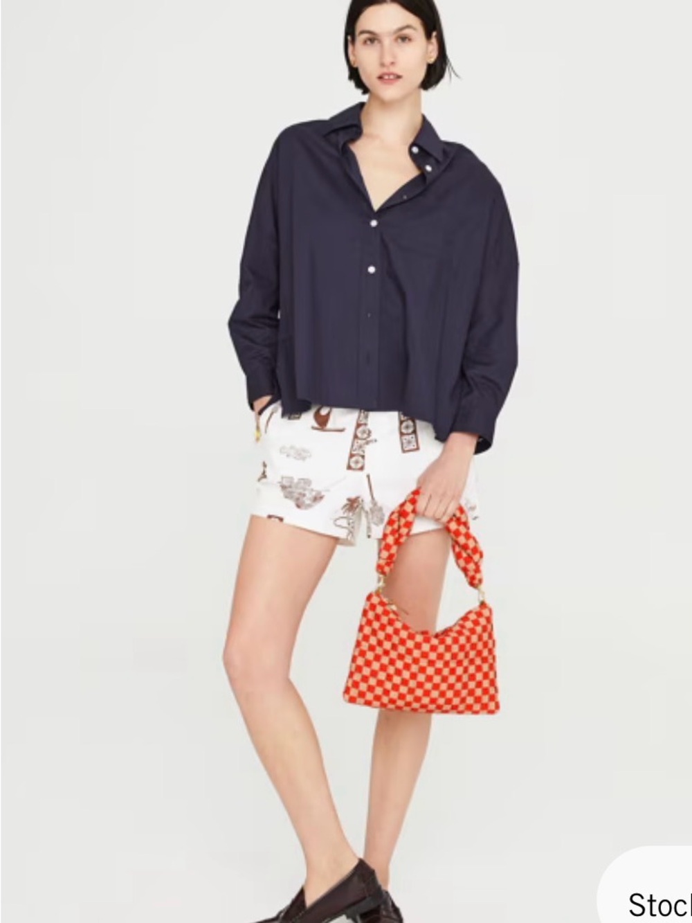 Clare V Flat Clutch w/ Tabs - Poppy & Khaki Quilted Checker $145 - Picture 3 of 10